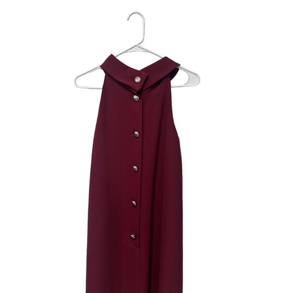 STS Sail to Sable Button Back Sleeveless Shift Dress Burgundy Size 2 - Picture 2 of 11